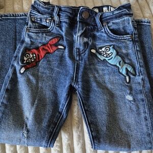 Icecream Kids Jeans with Red and Blue Patches